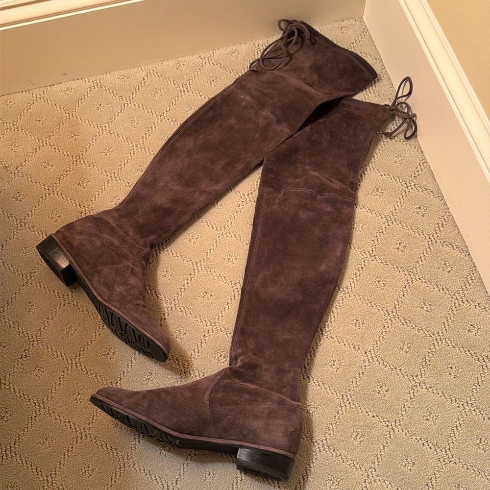 Grey Suede Stuart Weitzman Lowland boots